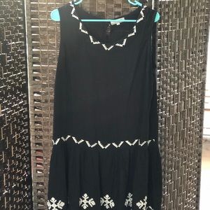 Black Drop-waist Mini Dress